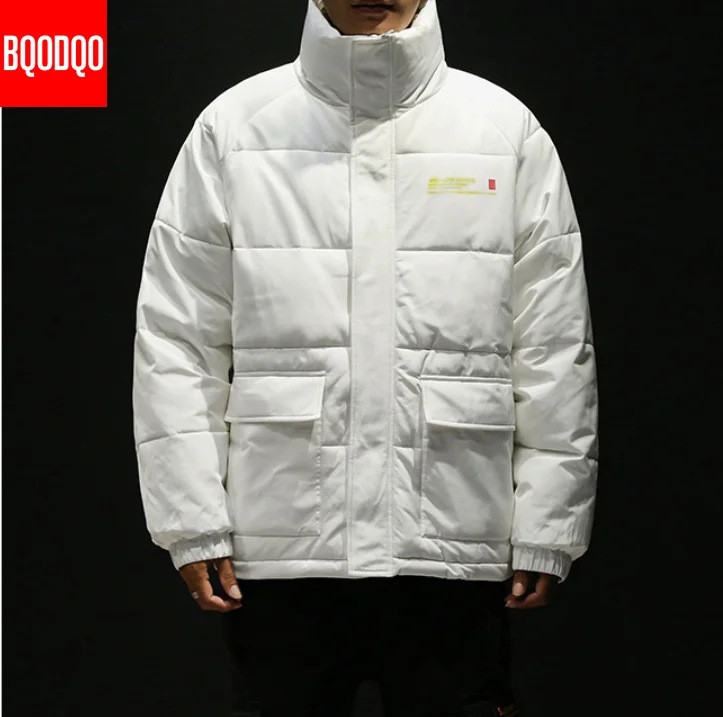 Куртка парка Мужская зима осень 5XL белая модная армейская куртка со стоячим воротником мужская черная теплая свободная хип-хоп Толстая куртка парка