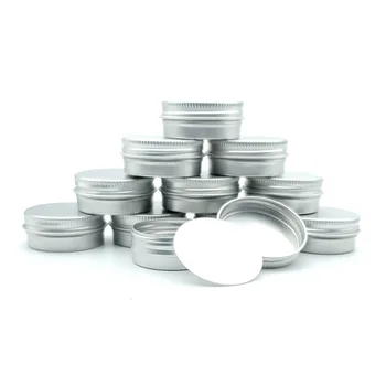 

10PCS 15g Aluminum Cream Jar Cosmetic Lipstick Container Nail Decoration Crafts Pot Threaded Empty Aluminum