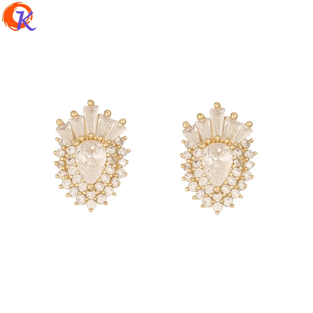 Cordial Design 40Pcs Jewelry Accessories/Hand Made/Cubic Zirconia Charms/Genuine Gold Plating/DIY Making/Fingernail Findings - cordial