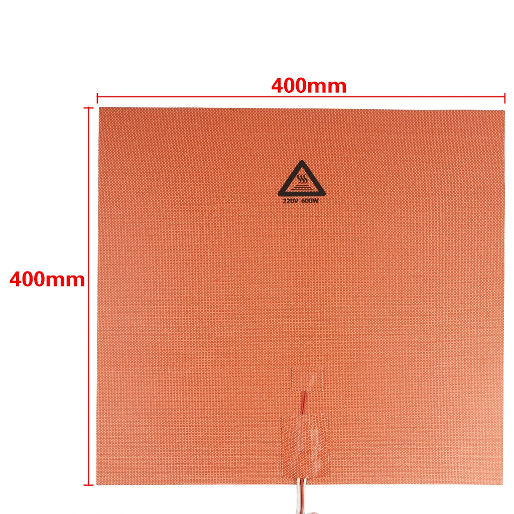 Silicone Heating Mat With Heated Bed Heating Pad 400x400 Mm For 3D Printer 600W