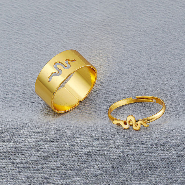 Snake Rings For Women Gold Color Black Heavy Metals Punk Rock Ring Vintage Animal Jewelry Wholesale Gifts