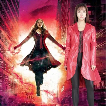 

Film Avengers: Endgame Scarlet Witch Cosplay Costume Wind Breaker Loose Coat Wanda Django Maximoff Cos Adult Woman Clothes