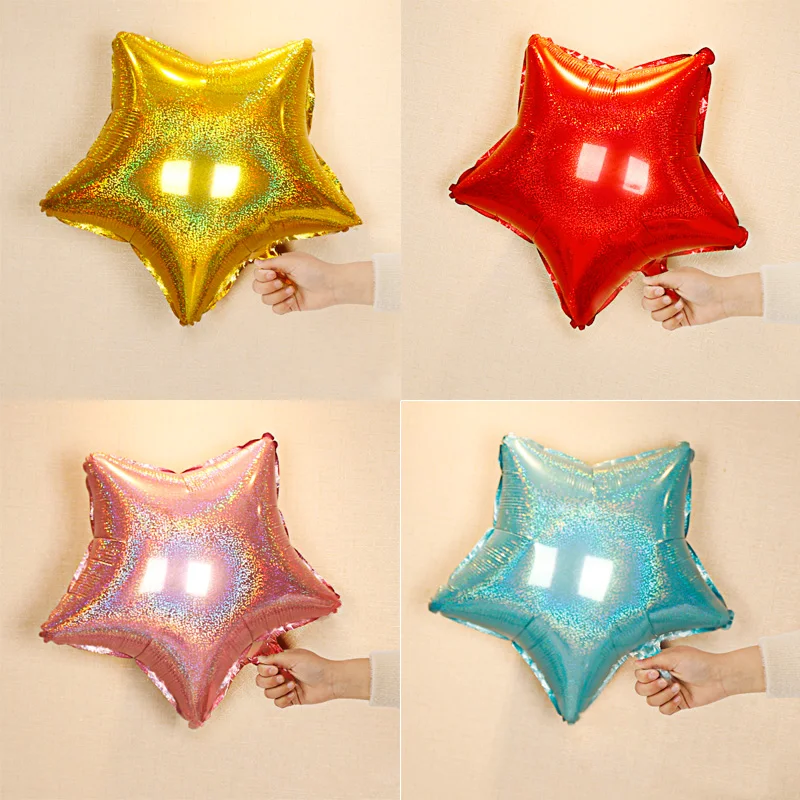 

1Pcs 18 Inch Foil Balloons Laser Star Bright Decorative Balloons Birthday Retro Disco Stars Party Banquet Baby Shower Decor Toys