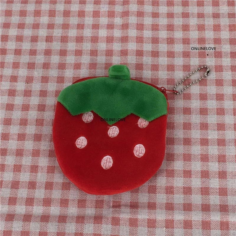 Summer Fruit-CUTE Strawberry , Pineapple Etc. Plush 10-11CM Coin Purse Wallet , Coin BAG Pouch monedero gato