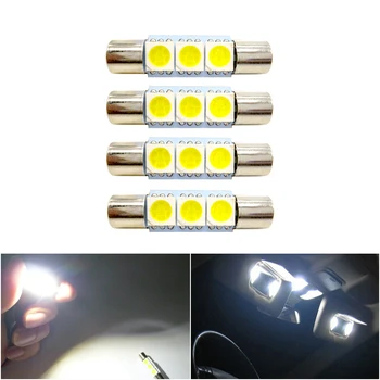 

4x 28mm 29MM LED Fuse Festoon Vanity Mirror Light Bulb For Car SUV Truck Sunvisor Flips Vanity Mirror Lights DC 12V White