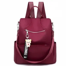 Стиль кулон медведь-стиль Горячая Распродажа рюкзак Противоугонная Ткань Оксфорд многофункциональная женская сумка от производителя 8