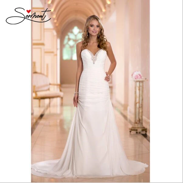 

SERMENT Simple Lace Sleeve Wedding Dress Off The Shoulder Suitable for Pregnant Women 100cm Tail Spring Summer Autumn Wedding