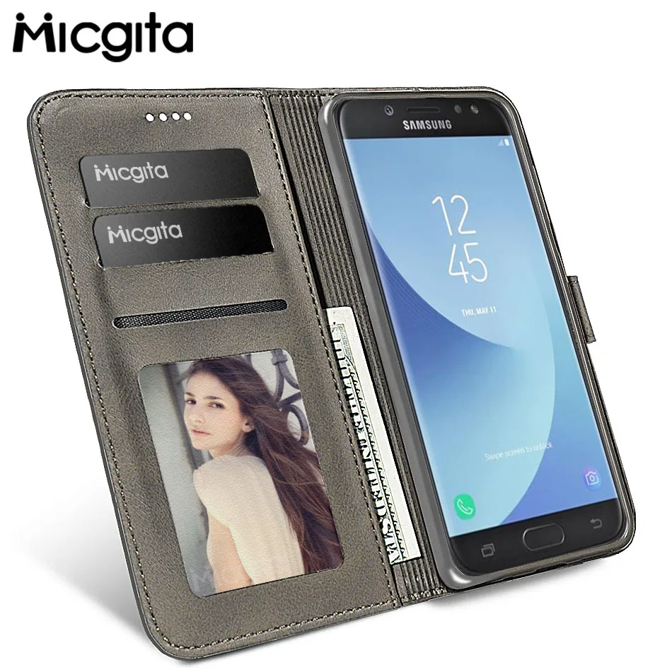 

Micgita Business Leather Case For Samsung Galaxy J5 2017 J7 J3 2017 Flip Wallet Cover Case For Samsung J7 2017 J730 Photo Frame
