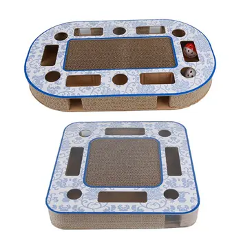 

Cat Scratcher Interactive Cat Kitten Toy Scratch Corrugated Cardboard with Balls M0XD