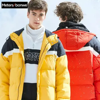 

Metersbonwe MTEE New Down Winter Jackets Long Thick Winter Down Coat Men Colourful Fashion Overcoat Outerwear Warm 229397