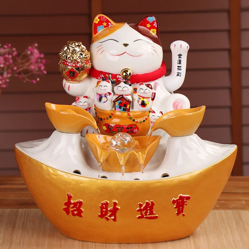 Lucky Cat открывающийся подарок водные украшения для фонтана Крытый фэн шуй увлажнитель для водного пейзажа креативный для домашнего свадебного украшения подарок