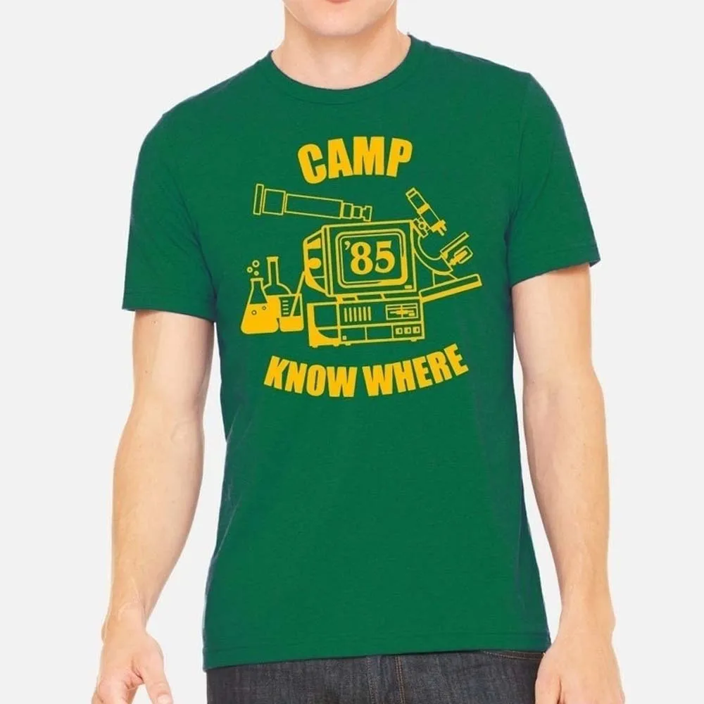 

Camp Know Where Green T-Shirt Unisex Stranger Things Season 3 Dustin Tee 80s Vintage Fashion Shirt Gift