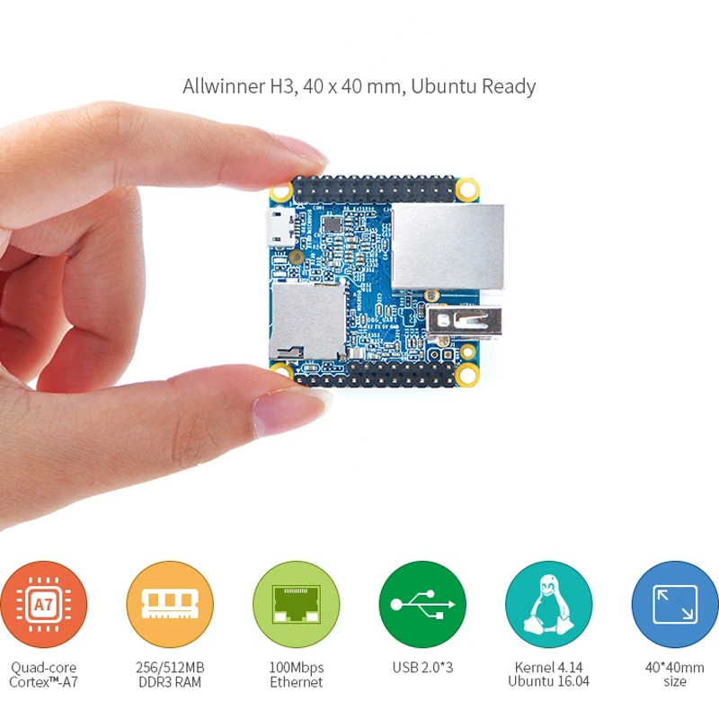 NanoPi NEO Cortex-A7 макетная плата Allwinner H3 с открытым исходным кодом 512M DDR3 RAM