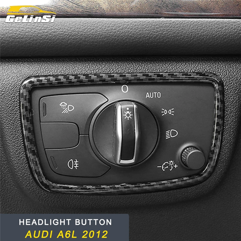 

GELINSI For Audi A6 C7 2011-2019 Car Headlight Lamp Switch Button Panel Cover Frame Sticker Trim Chrome Interior Accessories