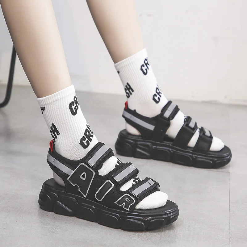 

CINESSD Chaussures PU Gladiator Sandals Female Summer Fashion 2020 Platform Sandals Women's Shoes Hook Loop Casual Shoes Woman