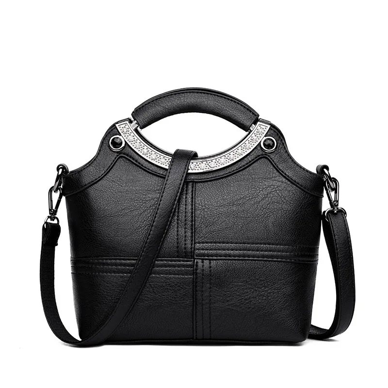 Женские ручные сумки роскошные кожаные сумки женские сумки дизайнерские женские сумки через плечо для женщин 4974 - Цвет: Black