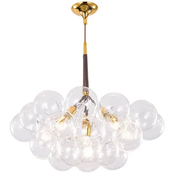 

modern design glass ball chandelier 6 heads clear glaModern Coffee Shop Lighting Creative Glass Ball Living Room Lighting