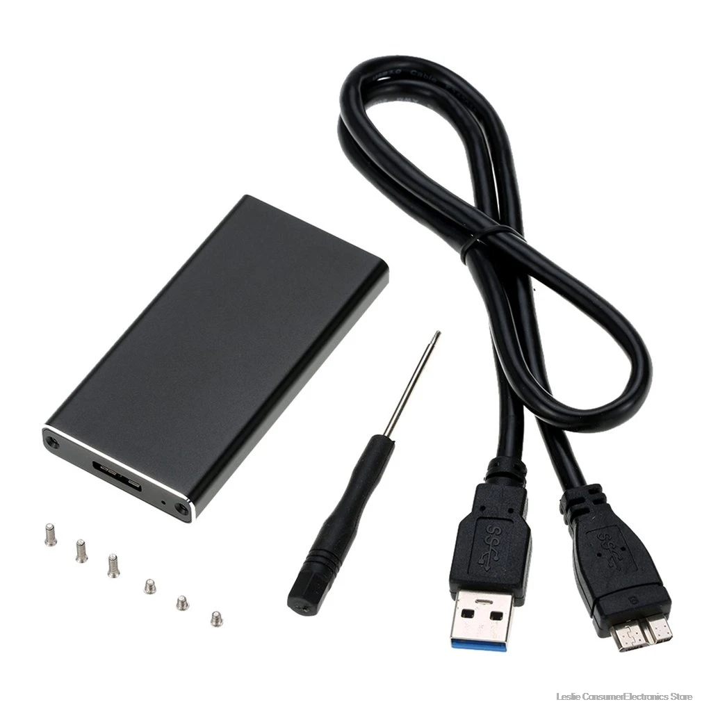 23M10-RTK Msata SSD твердотельный накопитель, предназначенный для всех алюминиевых сплавов 6G высокоскоростной USB3.0 мобильный жесткий диск коробка - Цвет: Black