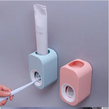 

Automatic Toothpaste Dispenser Dust-proof Toothbrush Holder Wheat straw Wall Mounted Toothpaste Squeezer for bathroom