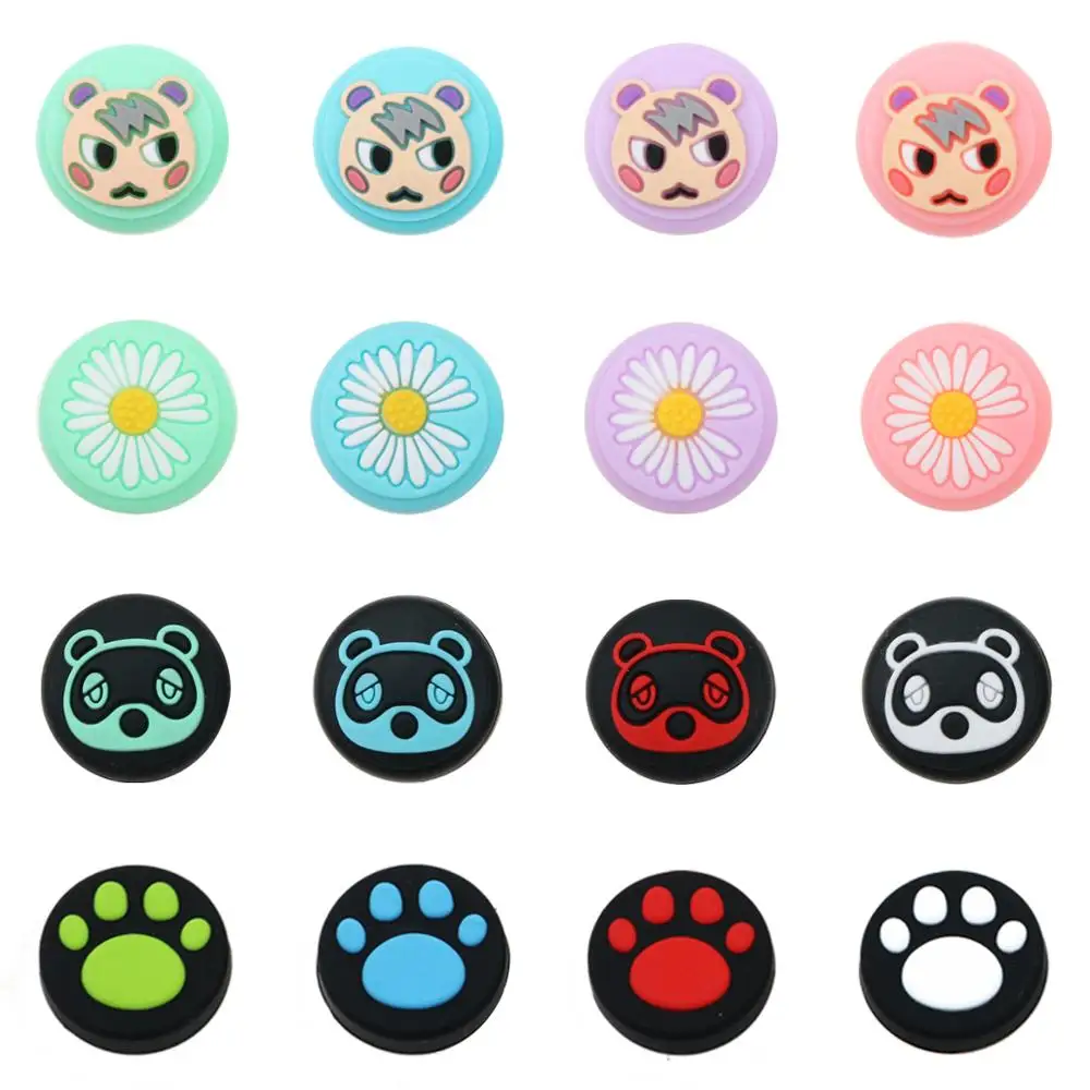 

YuXi Cute Animal-Crossing flower Joystick Joy Con Button Thumb Grip Case For Nintend Switch Lite Analog Grip Caps Cover