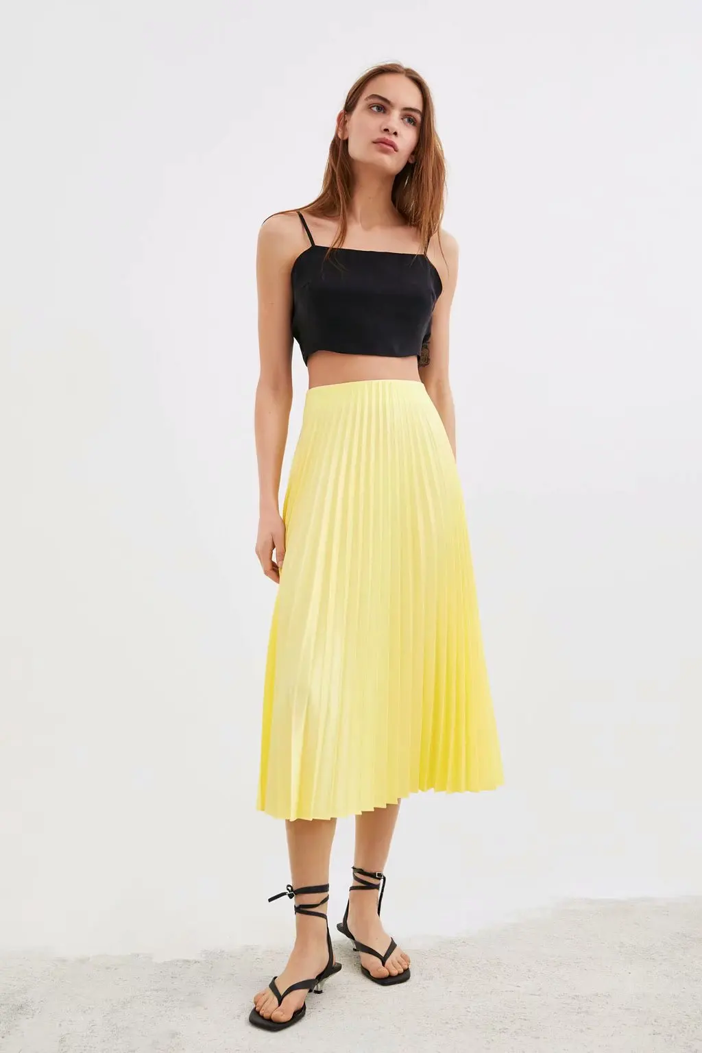 

Pleated Skirt Women's Autumn And Winter New Style Korean-style Solid Color Mid-length Elastic Waist Slimming Organ Dress