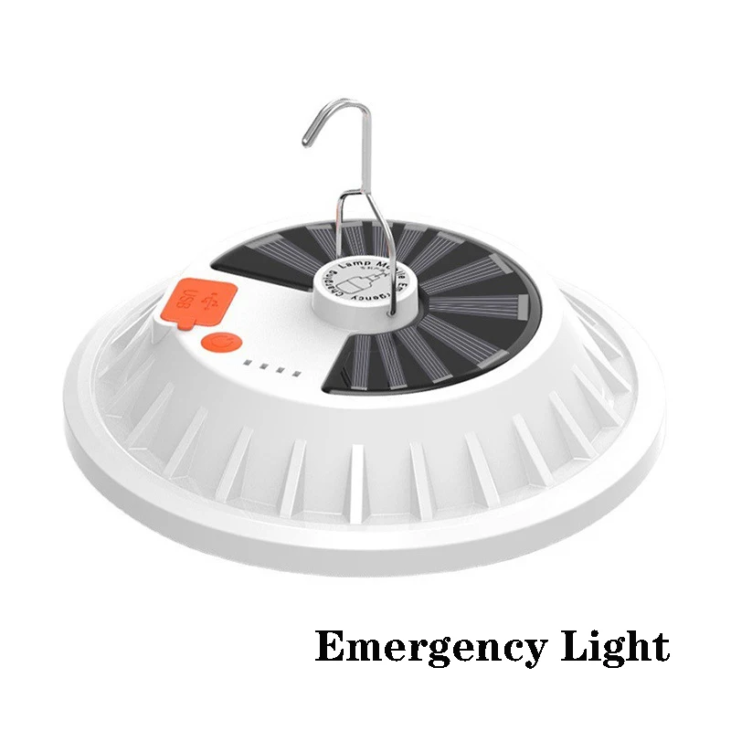 

2021 Hot Sale Waterproof Outdoor Solar Usb Rechargeable Camping Light Charge Display Led Battery Backup Emergency Work Lamp