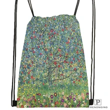 Custom Gustav Klimt походная сумка на шнурке милый рюкзак для детей(черная спинка) 31x40 см#180531-03-15