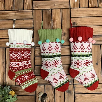 

3 Pcs Traditional Christmas Stockings Snowflake Christmas Party Gift for Christmas Party Decorations