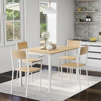 

Dining Table Set Elegant Accents With A Resistant PVC Veneer Modern Simplistic Home Restaurant Furniture Ideal For Small Space