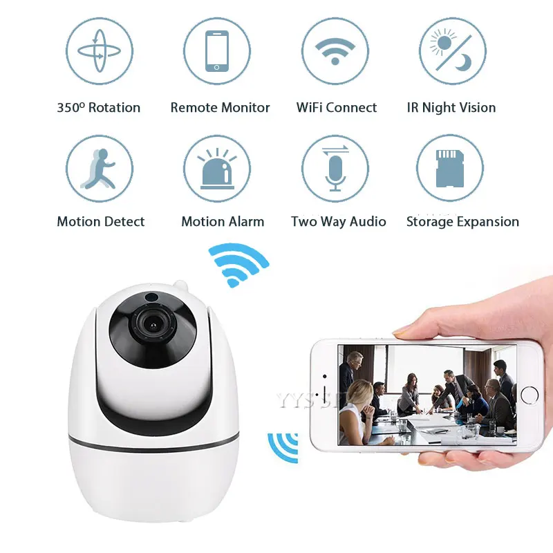 Мини камера FHD 1080 P Wifi AI H.265 PTZ CCTV IP Micro Cam IR Cut ночное видение обнаружение движения