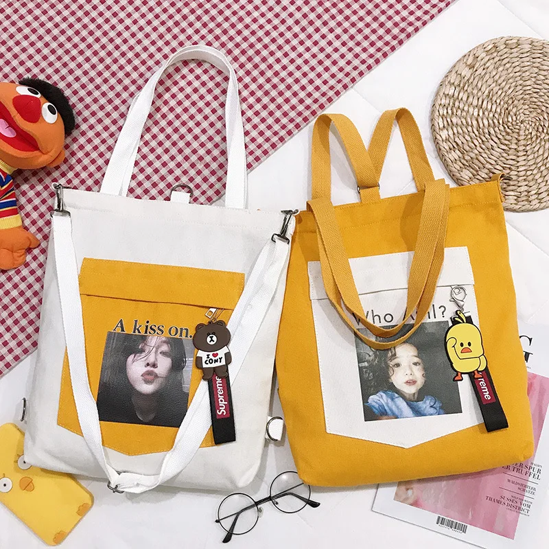 Настраиваемая Женская Холщовая Сумка с принтом ручной большой объем сумка через плечо с несколькими карманами практичная Повседневная художественная и художественная Sh