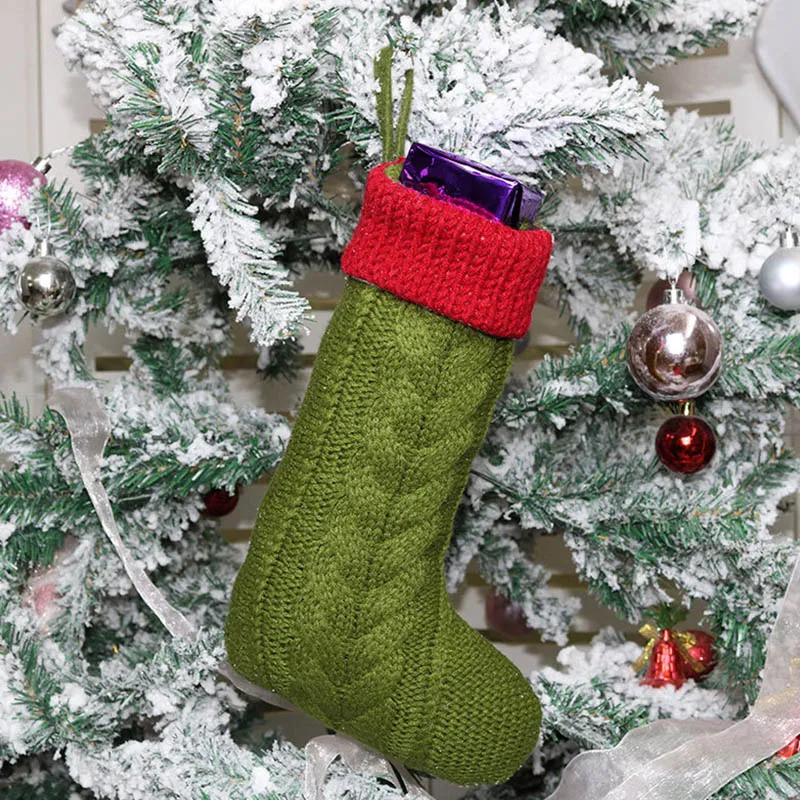 Wool Christmas stocking for Christmas gift packet of Christmas tree decoration with candy 3
