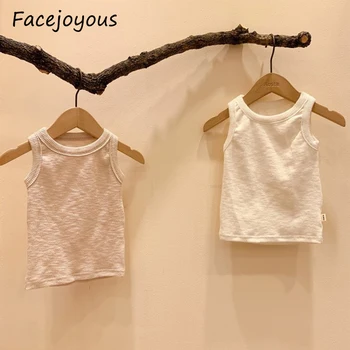 

Baby Boy Solid T Shirt Toddler Girls Cotton Ribbed Vest Infant Sleeveless Tops Summer Newborn Clothes