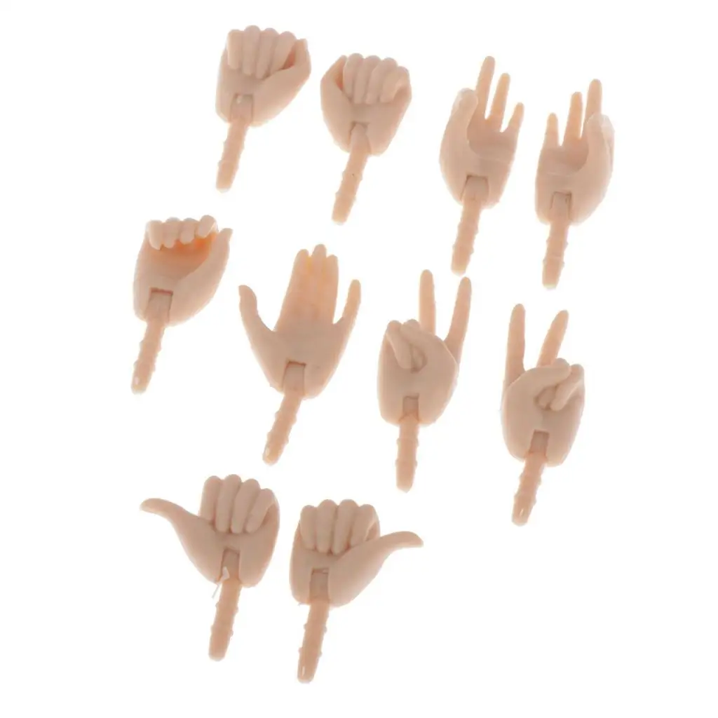 5 Pair Poseable Doll Hand Group For 12inch Girl Doll Replace Body Parts