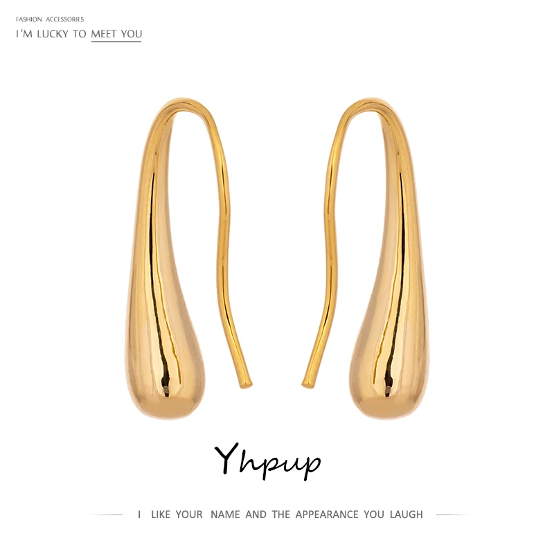 Yhpup темперамент медь 16 K Золотая шпилька серьги эффектные очаровательные