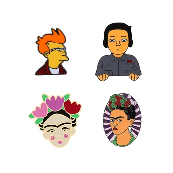 

Cartoon Face Men Women Label Pins Anime Boy Personality Family Brooches Portrait Enamel Shirt Pin Jewelry Badges Collector Gifts