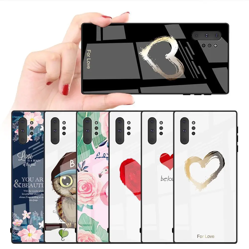 

For Samsung Galaxy S10 Plus S10e S8 J4 J6 Plus A7 2018 A50 A70 A30 M20 Note 10 Pro M10 A10 Luxury Tempered Glass Cases Back Case