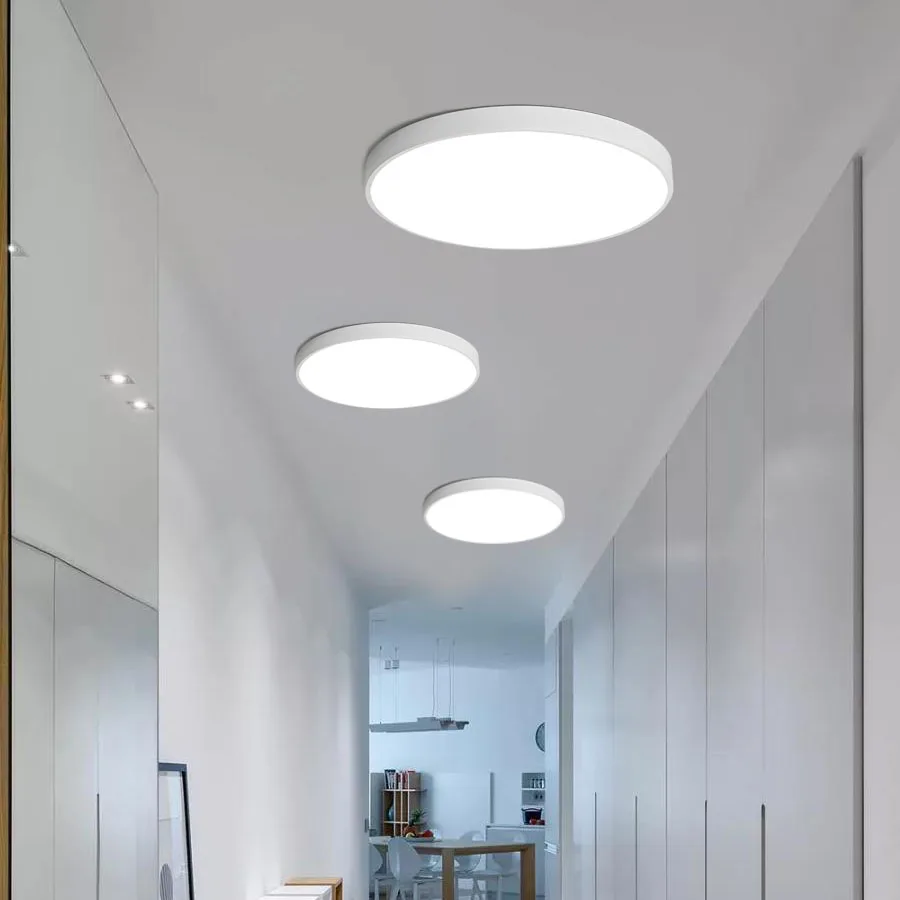 Cena Lampa sufitowa LED ultra cienka 5CM LED Mordern prosta lampa czarny biały okrągły do salonu sypialnia Foyer jadalnia