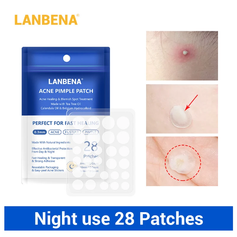 LANBENA прыщи 28 шт. ночное использование невидимые наклейки против акне лечение
