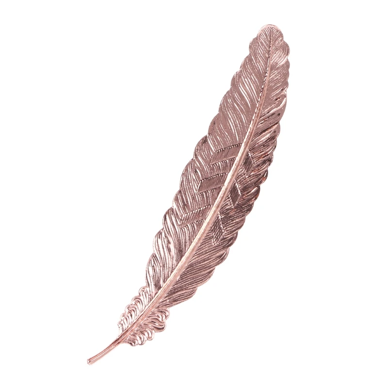 A5KA Creative Retro Feather Shaped Metal Bookmark Page Marker For Books Office School | Канцтовары для офиса и дома