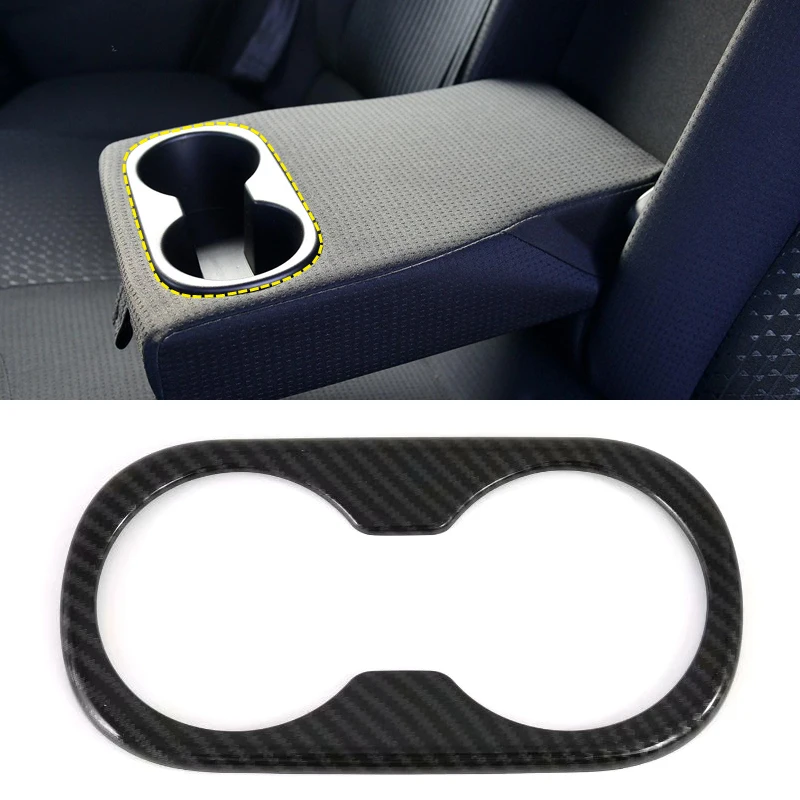 for Toyota Prius Prime PHV 2017-2020 accessories ABS Carbon Fiber Interior Rear Water Cup Holder Cover Trim Car Styling | Автомобили и