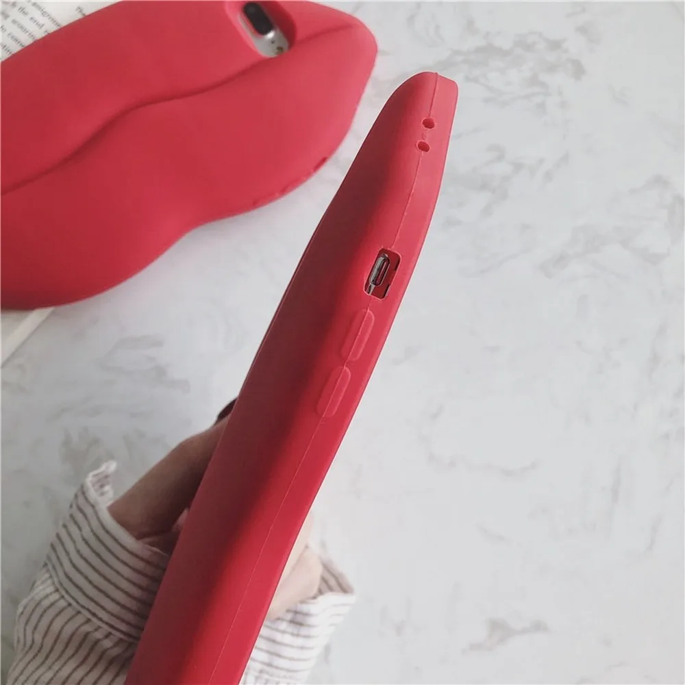 Модный 3D сексуальный чехол для телефона с красными губами для Iphone XS Max XR X 10 полный защитный чехол силиконовый чехол для Iphone 6 6s 7 8 Plus Funda