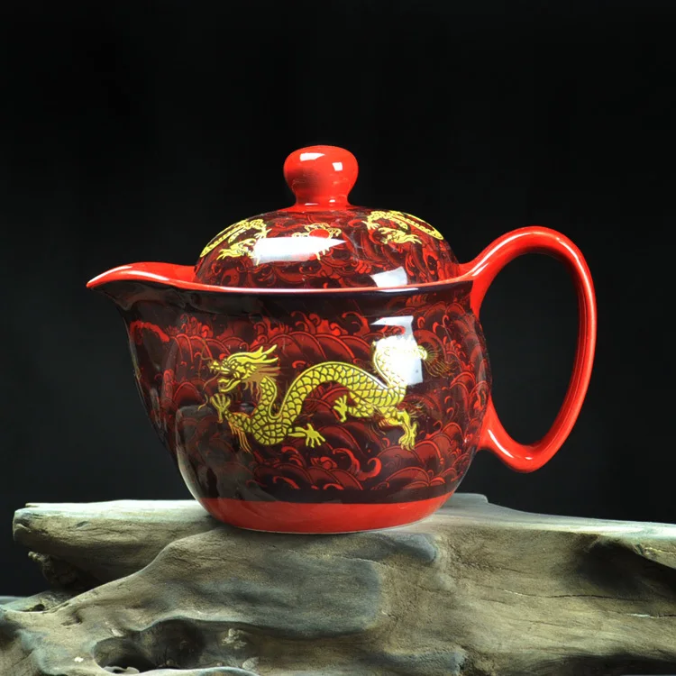 Red Dragon Ручная работа, 350 мл, самовар, кунг-фу, чай из Longhua, свиная свинина, керамический горшок, горшок - Цвет: Red Dragon