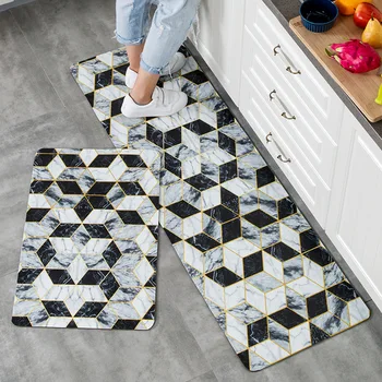 

LYN&GY 1pc feather PVC Leather Kitchen Carpets Floor Mats Large Floor Carpets Doormats Bedroom Tatami Waterproof Oilproof Rugs