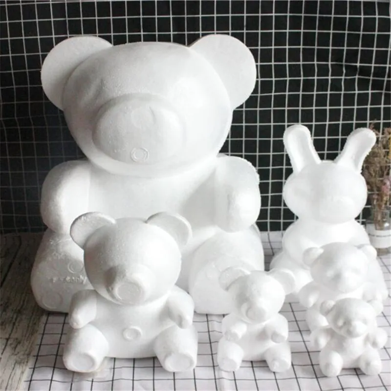 18 см/35 см белый медвежонок из пенопласта DIY игрушка на День святого Валентина вечерние украшения на свадьбу Роза собака пластик цветок плесень