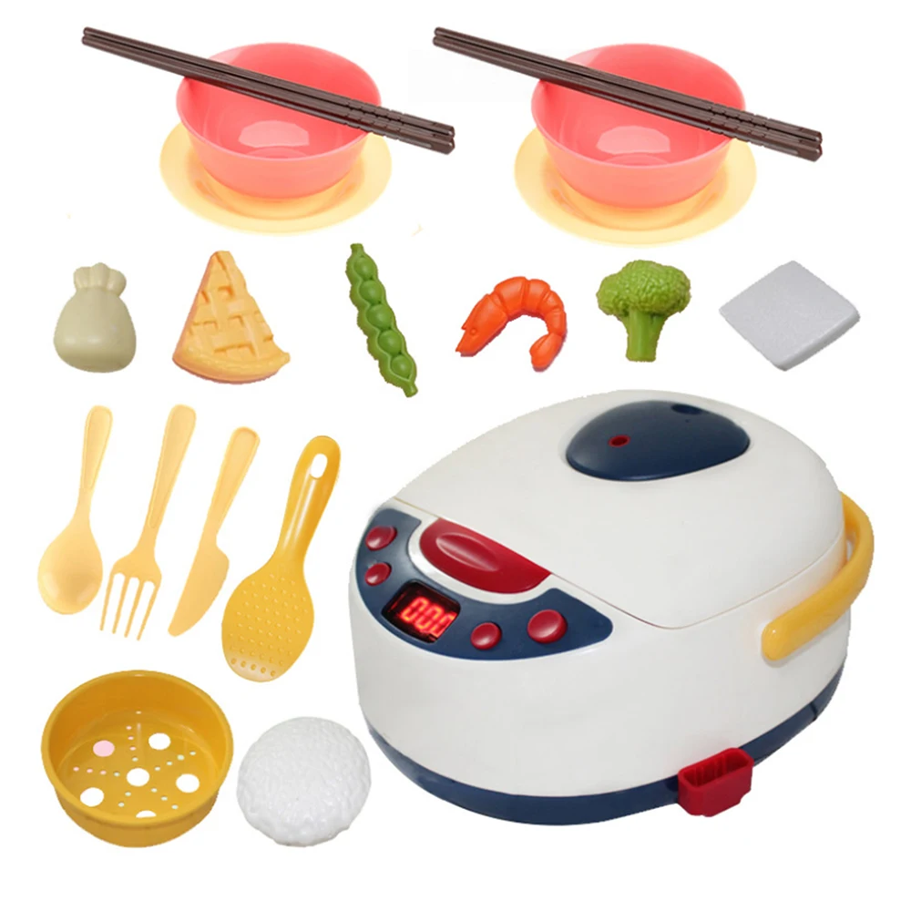 

19Pcs Kitchen Pretend Play Cooking Toys Simulation Household Appliances For Children Rice Cooker Kids Educational Toy for Gifts