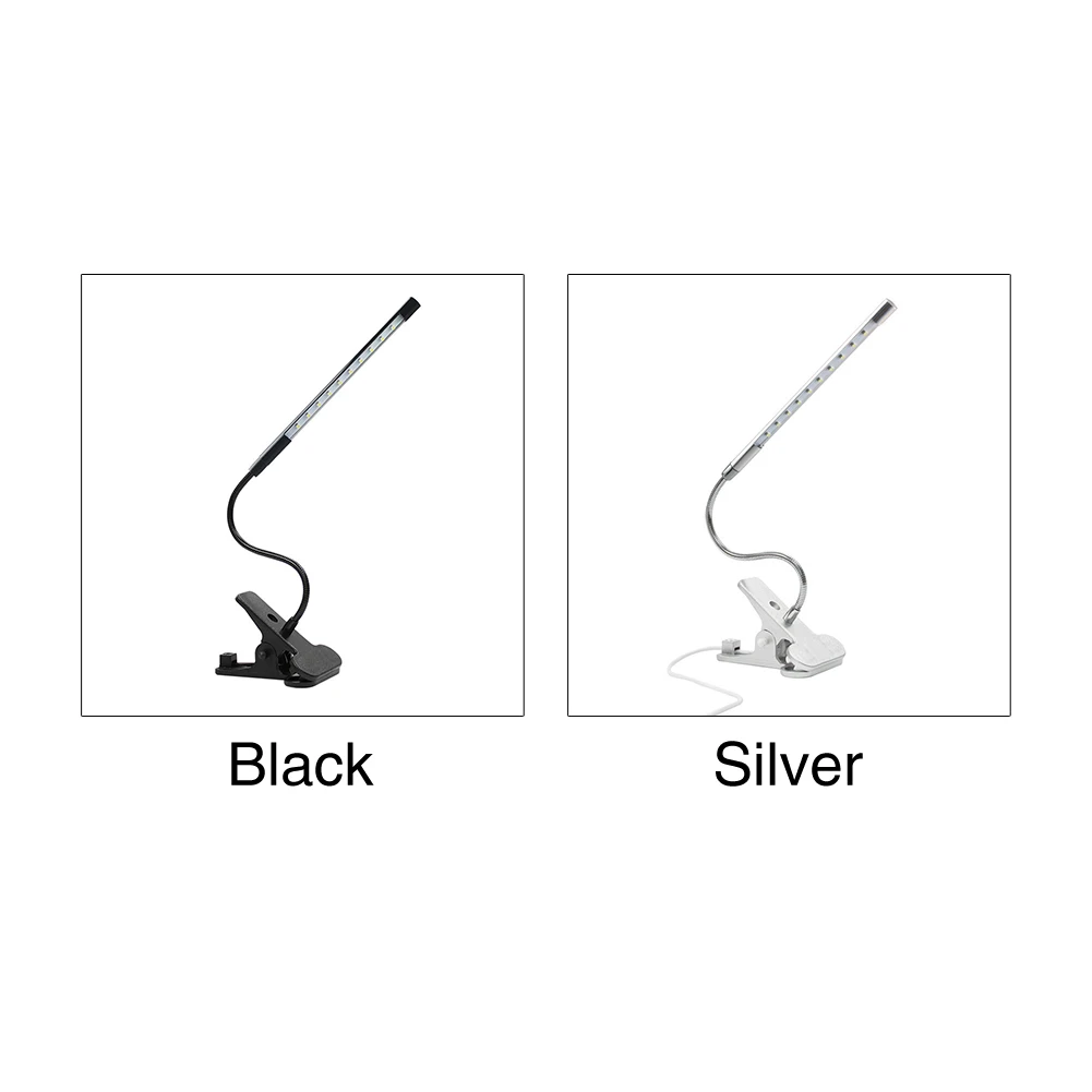 Легкий Вращающийся Регулируемый домашний декор кровать клип на стол лампа для изучения чтения Настольный зажим металлическая светодиодная USB зарядка гибкая