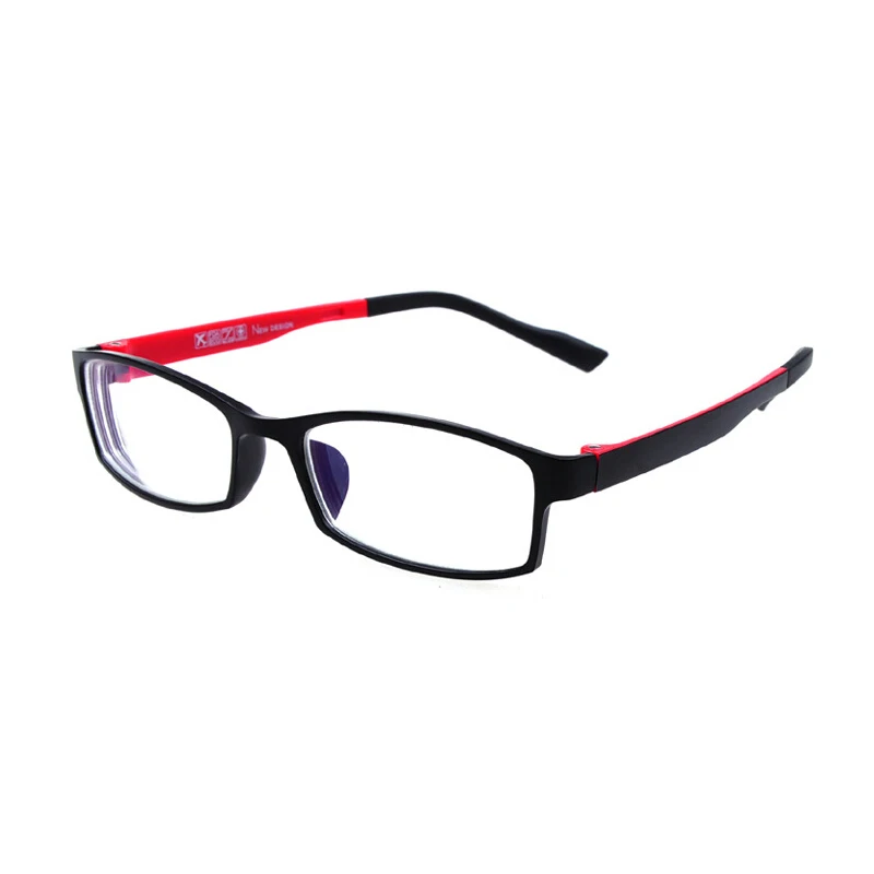 Black Red Myopia 1.0 Seemfly, пластиковые, стальные очки с эффектом памяти, ультралегкие, TR90, женские, мужские очки, очки для близорукости, оптические очки, оправа Oculos De Grau - Цвет оправы: Black Red Myopia 1.0