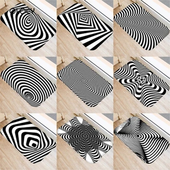

40 * 60cm Visual Error Geometric Non-slip Suede Carpet Door Mat Kitchen Living Room Floor Mat Home Bedroom Decorative Floor Mat.