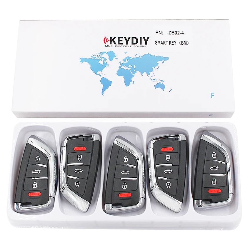 5 шт./лот KEYDIY Универсальный умный ключ ZB02 4 для KD900 KD X2 мини Автомобильный Удаленная